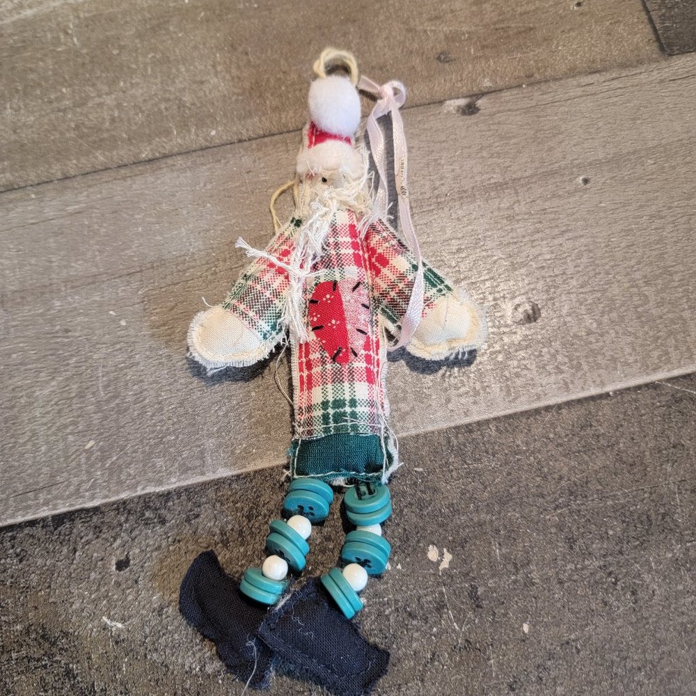 Snowman snowflake ornament bell plaid Xmas decor